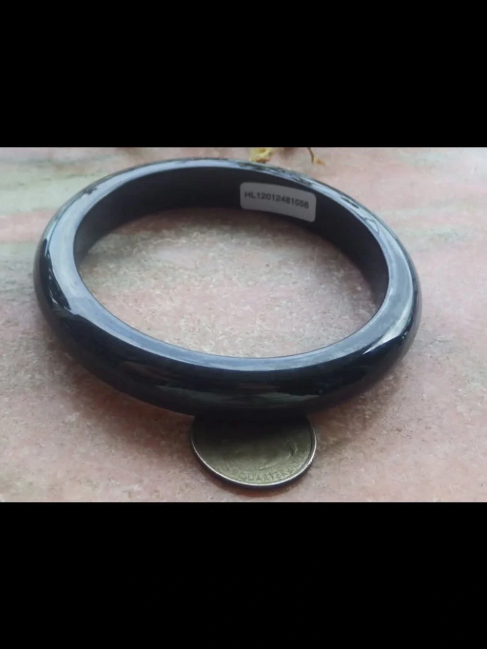 Elegant black bangle Certificate Jadeite luck Bangle Bracelet 67mm 8.25 inches